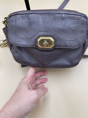 Coach Small Leather Crossbody in Dark Brown with Gold Hardware J1320-F24843